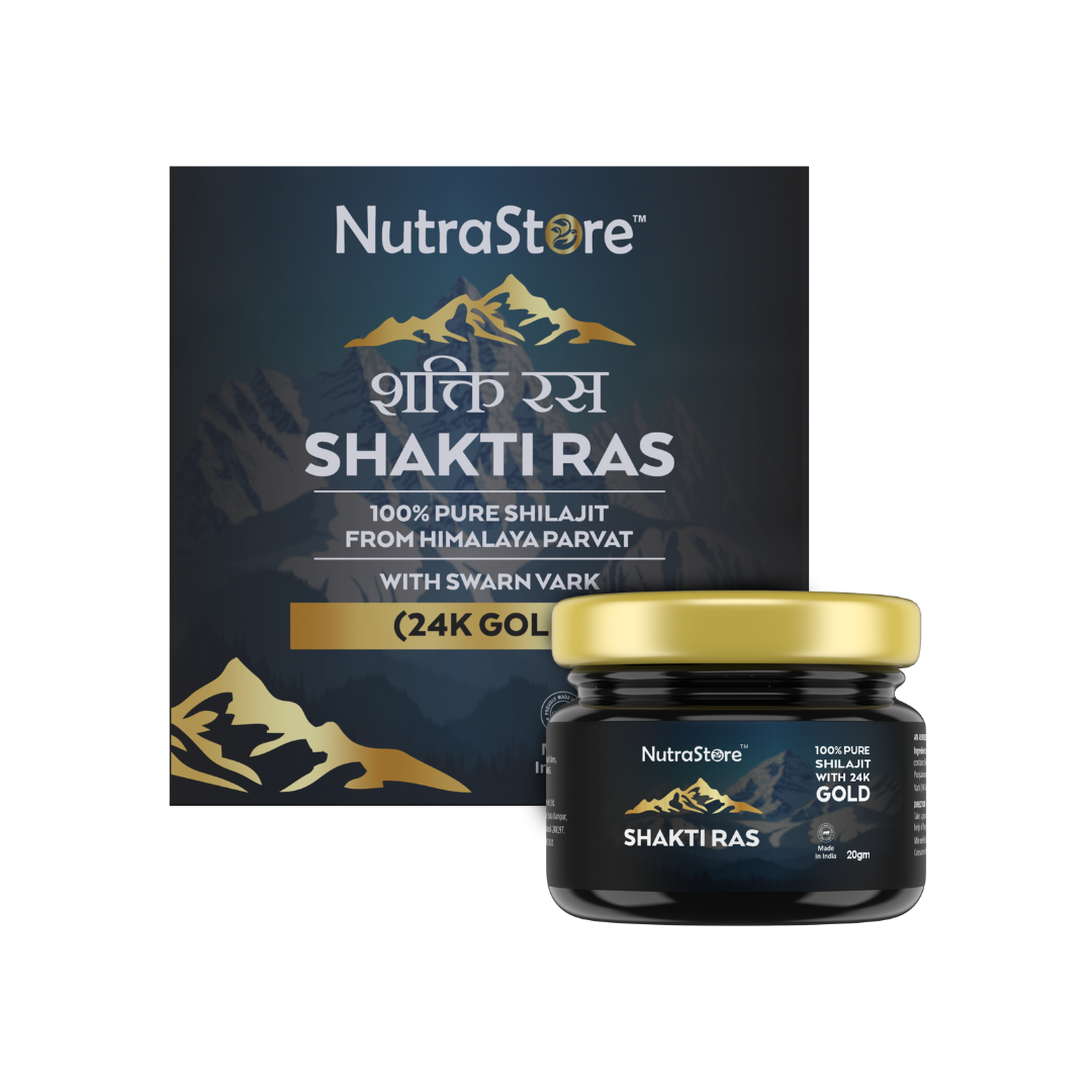 Unleash your true potential with NutraStore Shaktiras Shilajit Gold—India’s trusted pure Himalayan shilajit resin, enriched with 24K gold to fuel your strength, stamina, vitality and mental clarity for peak performance.