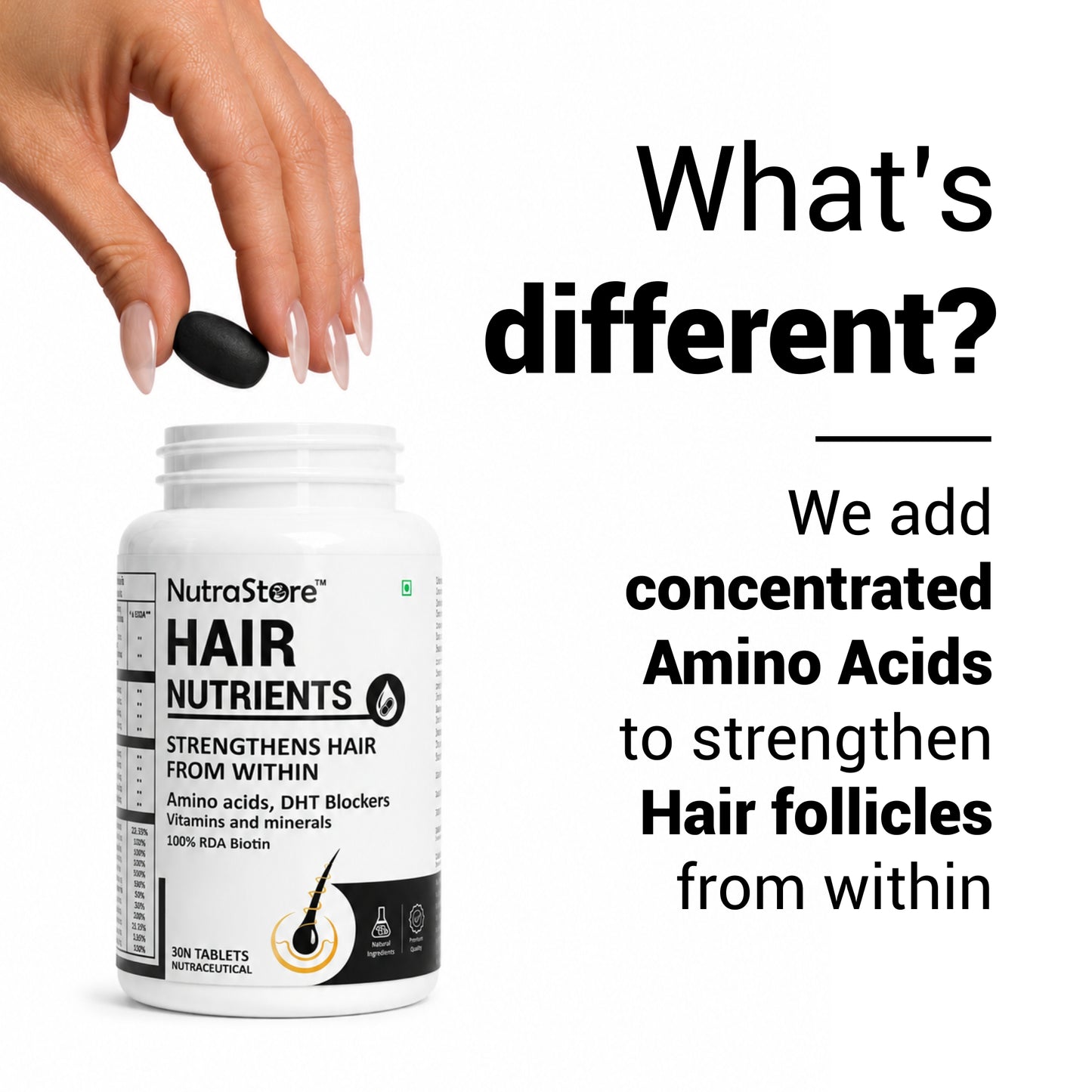 NutraStore Hair Nutrients for Healthy Hair Growth