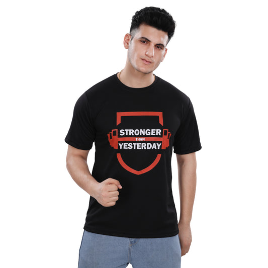 NutraStore T Shirt for Men | Dry fit Regular Fit T Shirt for Men | Gym wear T Shirt | Round Neck Half Sleeve T Shirt Black